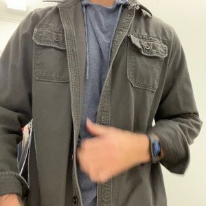 Fossil heavyweight “shacket”. Large blue gray.
